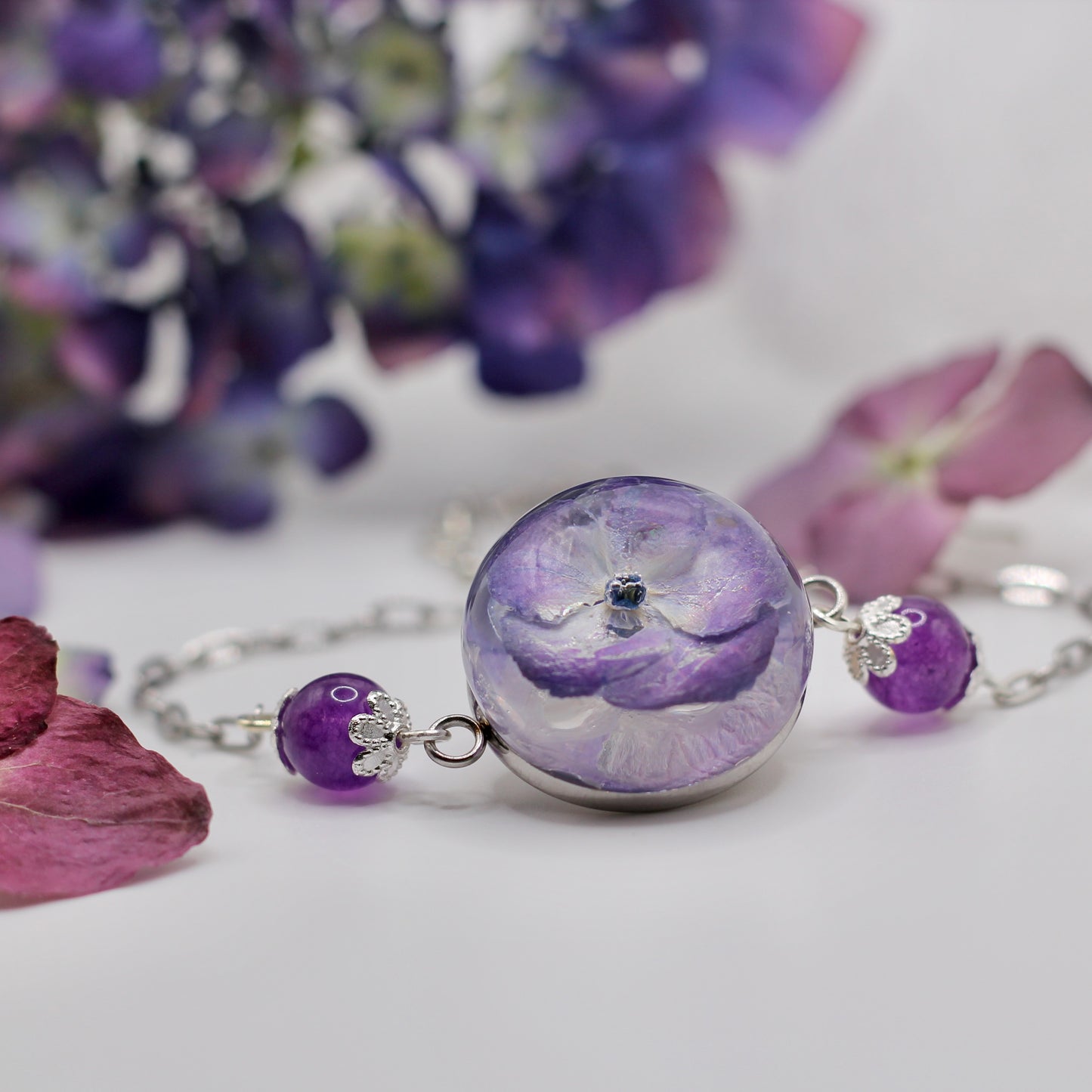 Jewelry Set 'Hortensia Elegance' with Amethyst