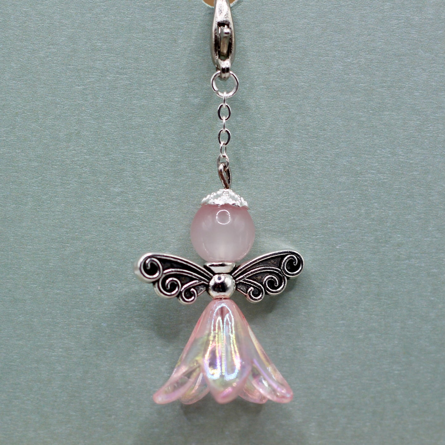 Beschermengel aan hanger roze