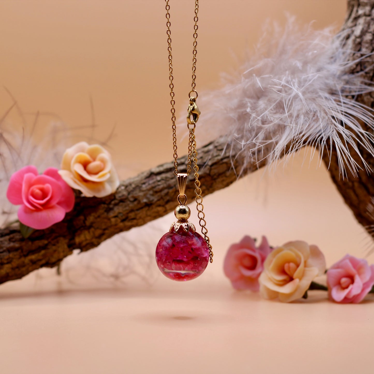 Ketting roze bloemen