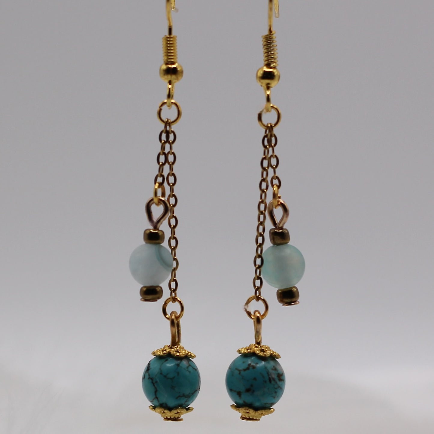 'Turquoise Delight' earrings with turquoise and agate