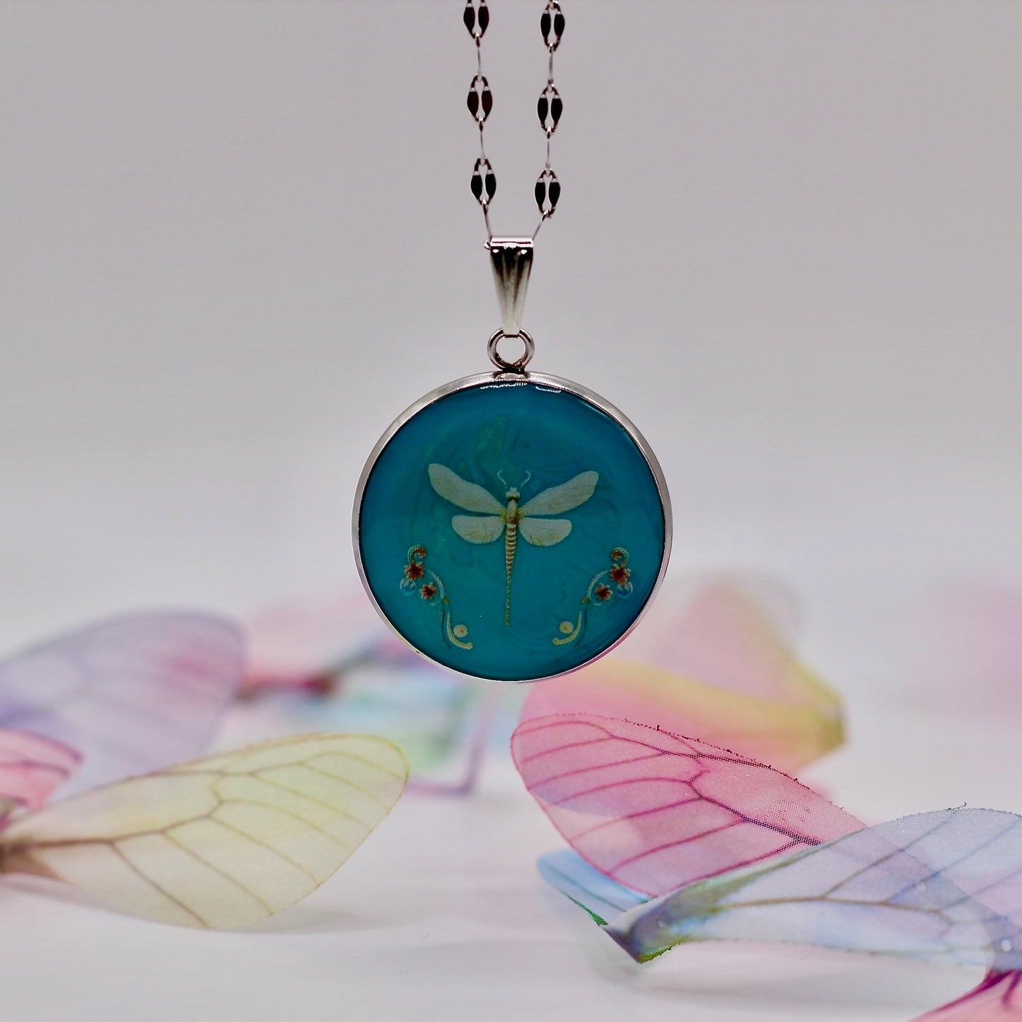 'Azure Dragonfly Glow' Necklace