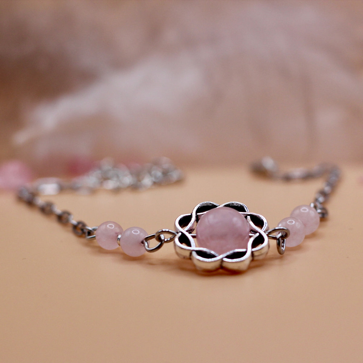 Armband 'Rose Whisper' met rozenkwarts