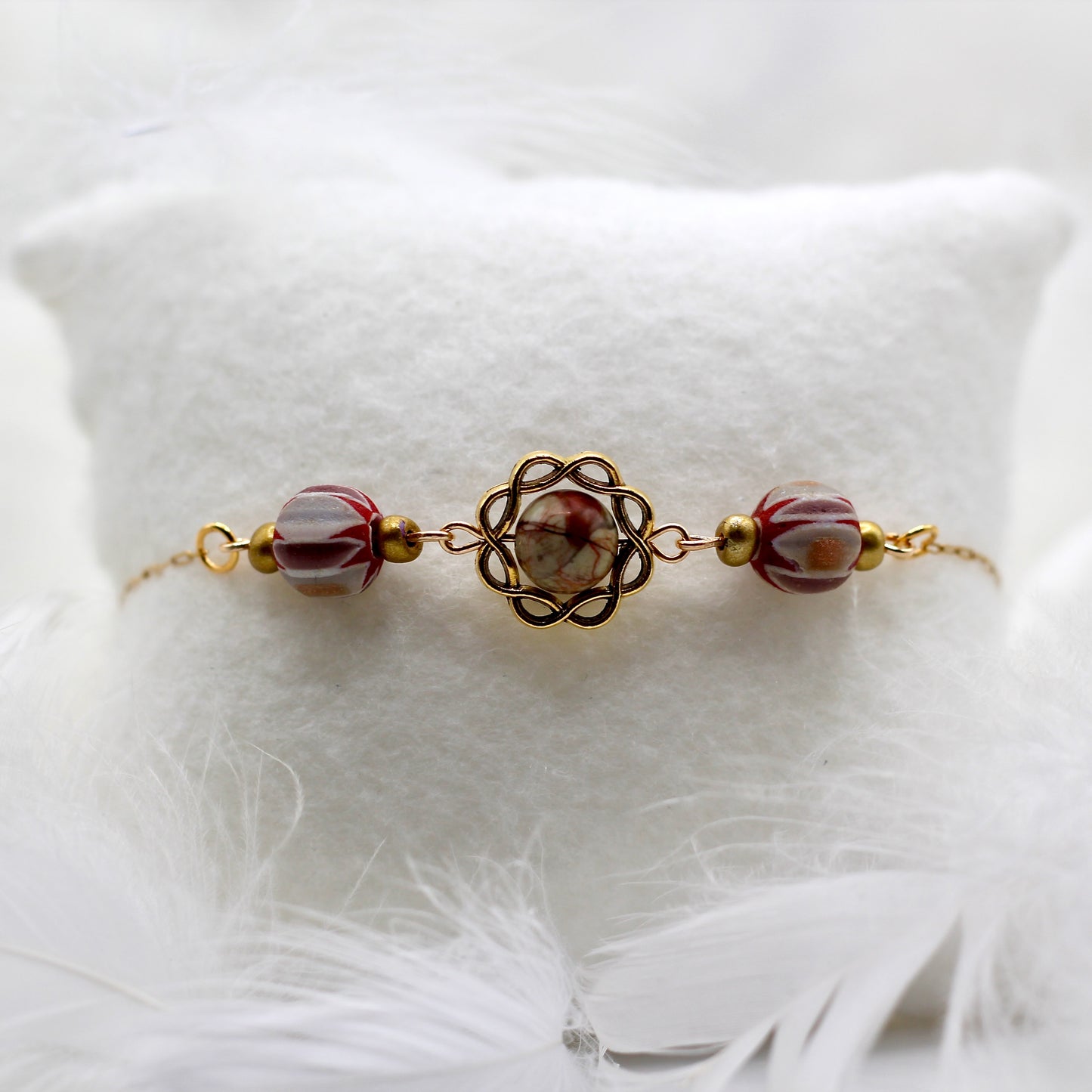 'Blushing Jasper' bracelet with jasper