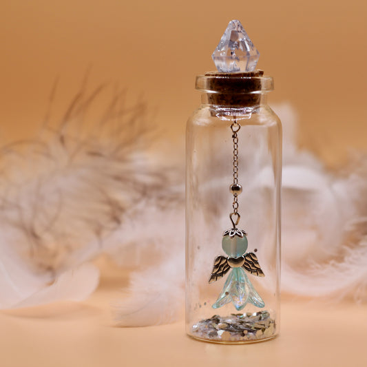 Beschermengeltje in fles blauw