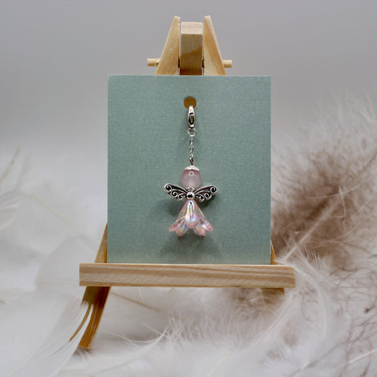 Beschermengel aan hanger roze