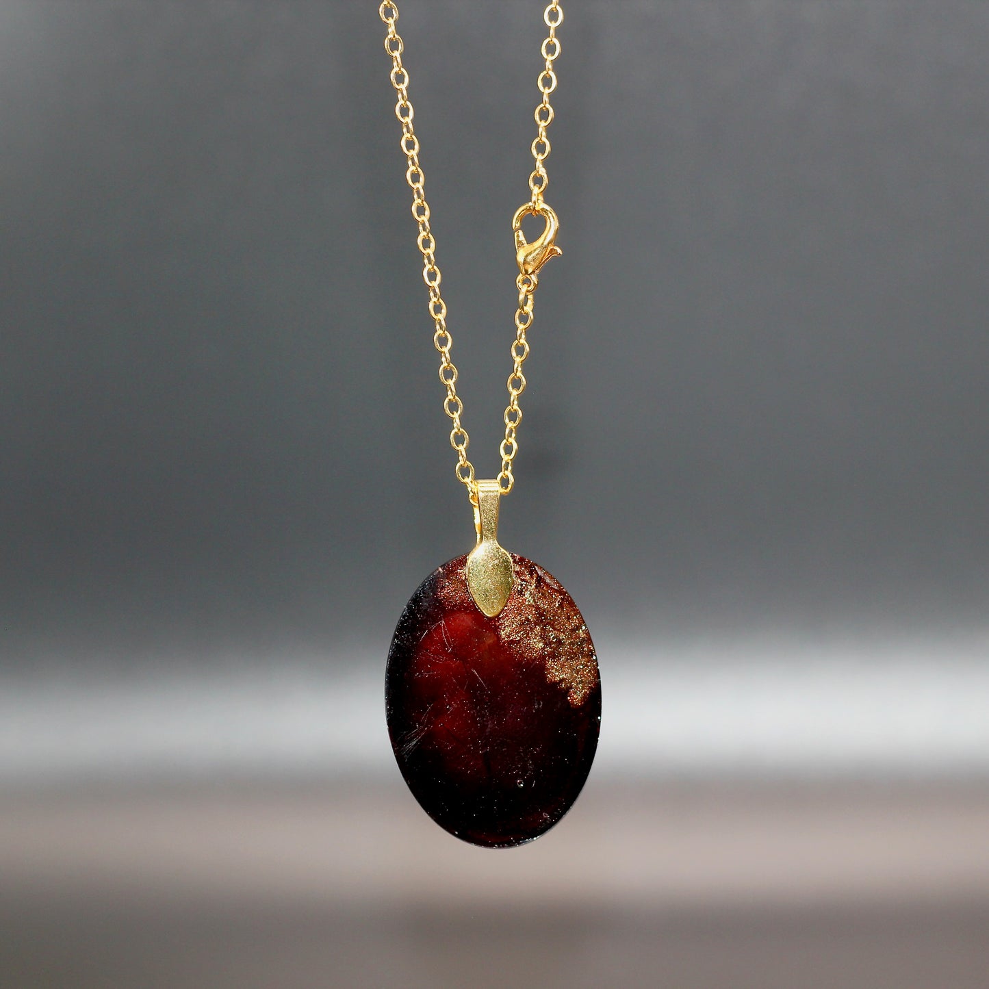 Ketting met echte paardenbloemzaadjes ovaal