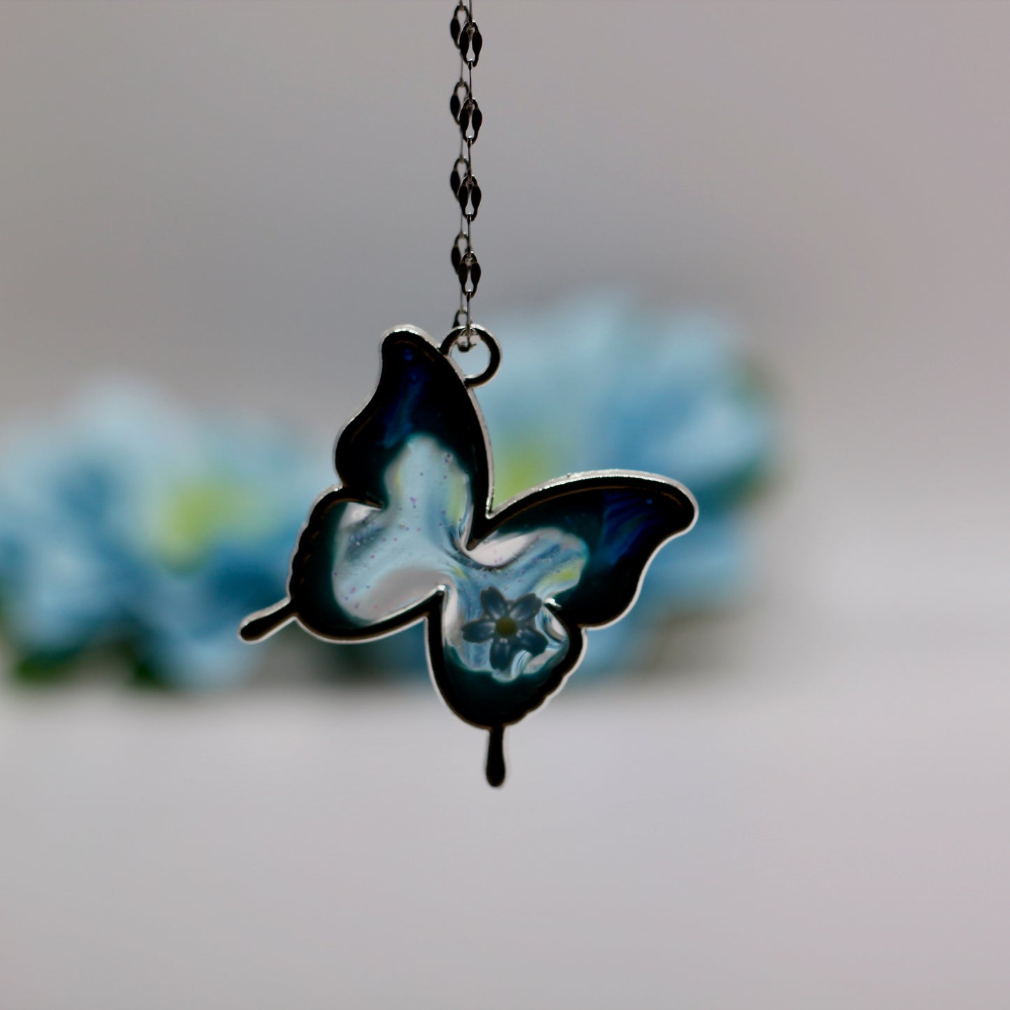Ketting met robuuste vlinder transparant