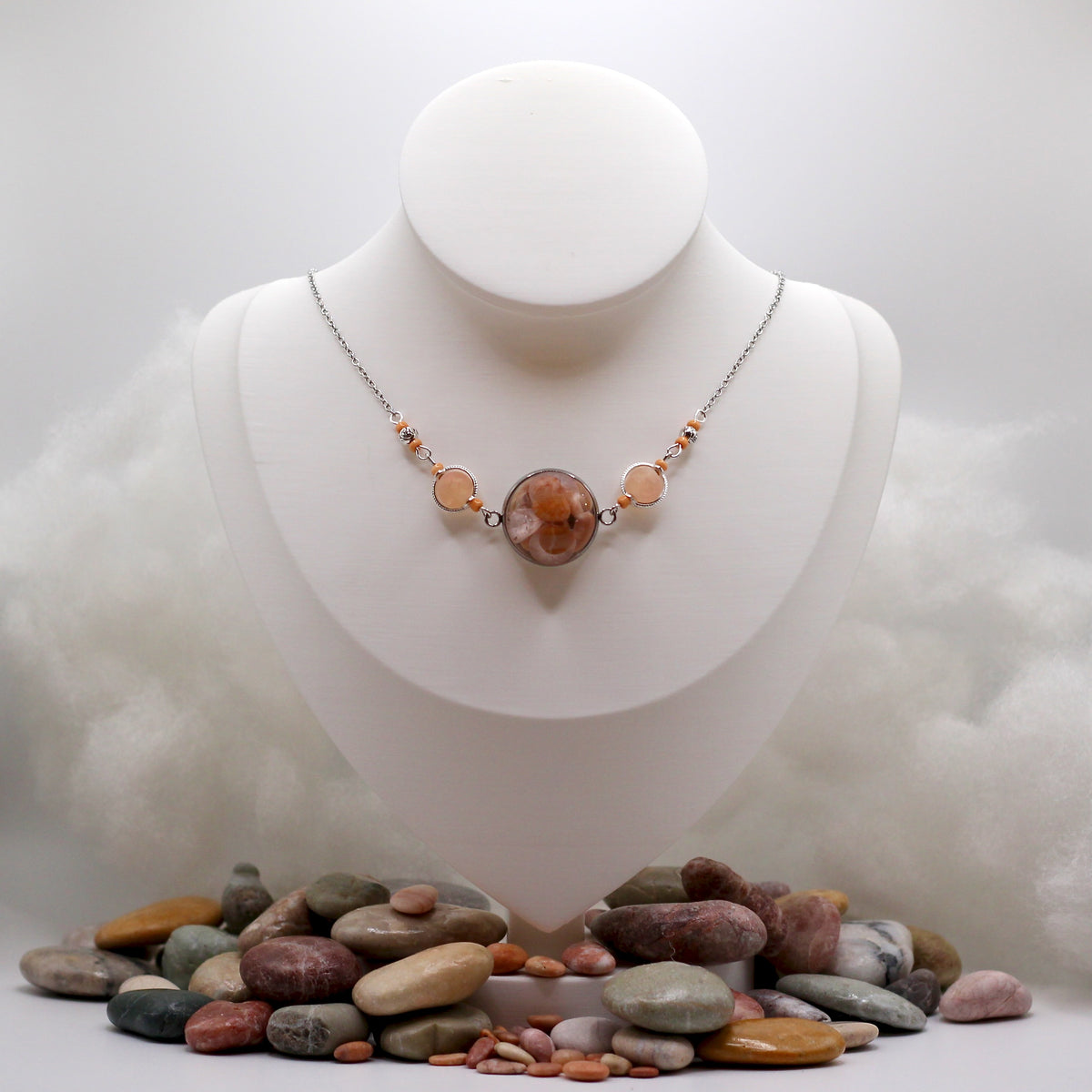 Collier « Pink Marble Blossom »