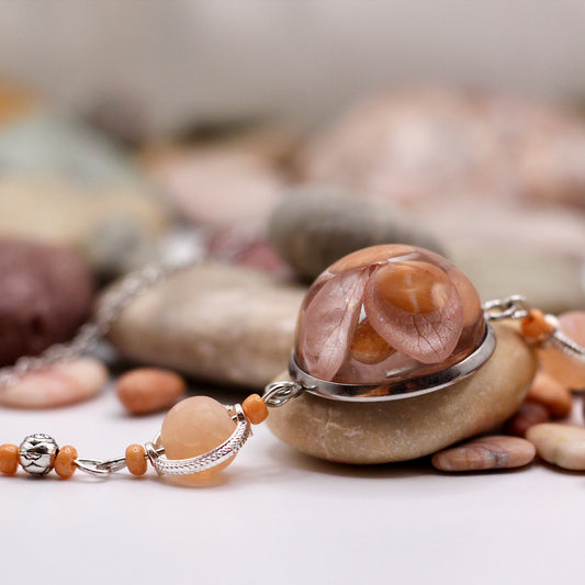Ketting 'Pink Marble Blossom'