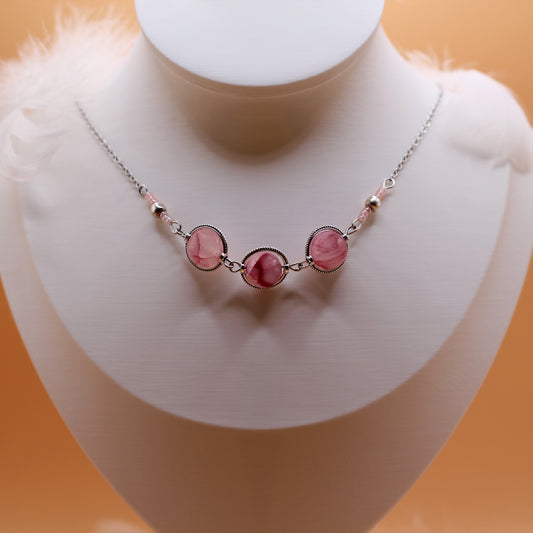 Ketting 'Rose Velvet' met roze jaspis