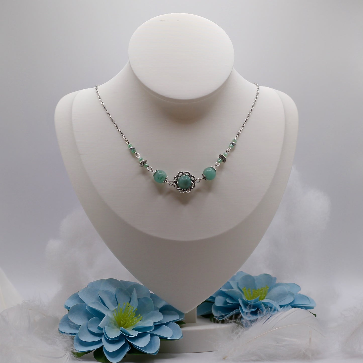 Ketting 'Silverleaf Agate' met Afrikaans boomagaat