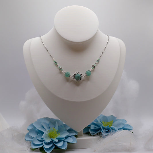 Ketting 'Silverleaf Agate' met Afrikaans boomagaat