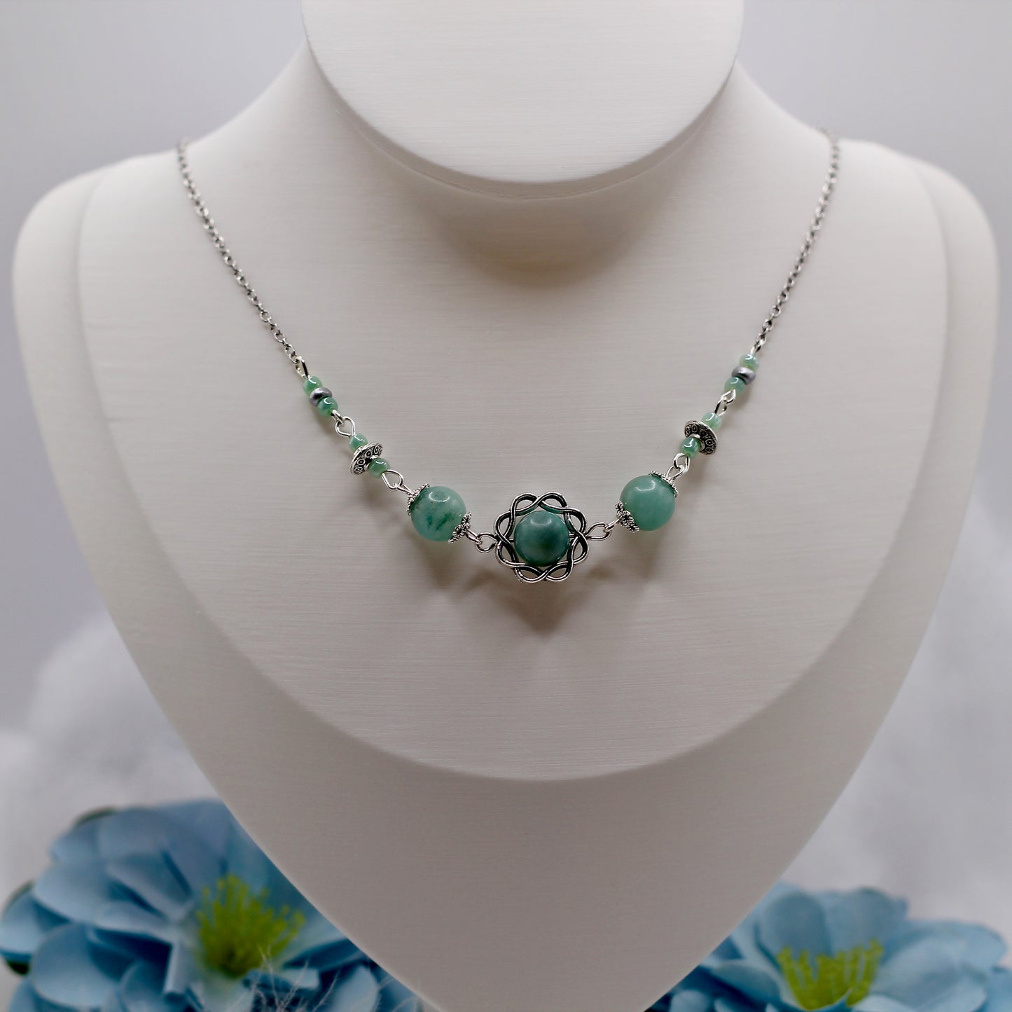 Ketting 'Silverleaf Agate' met Afrikaans boomagaat