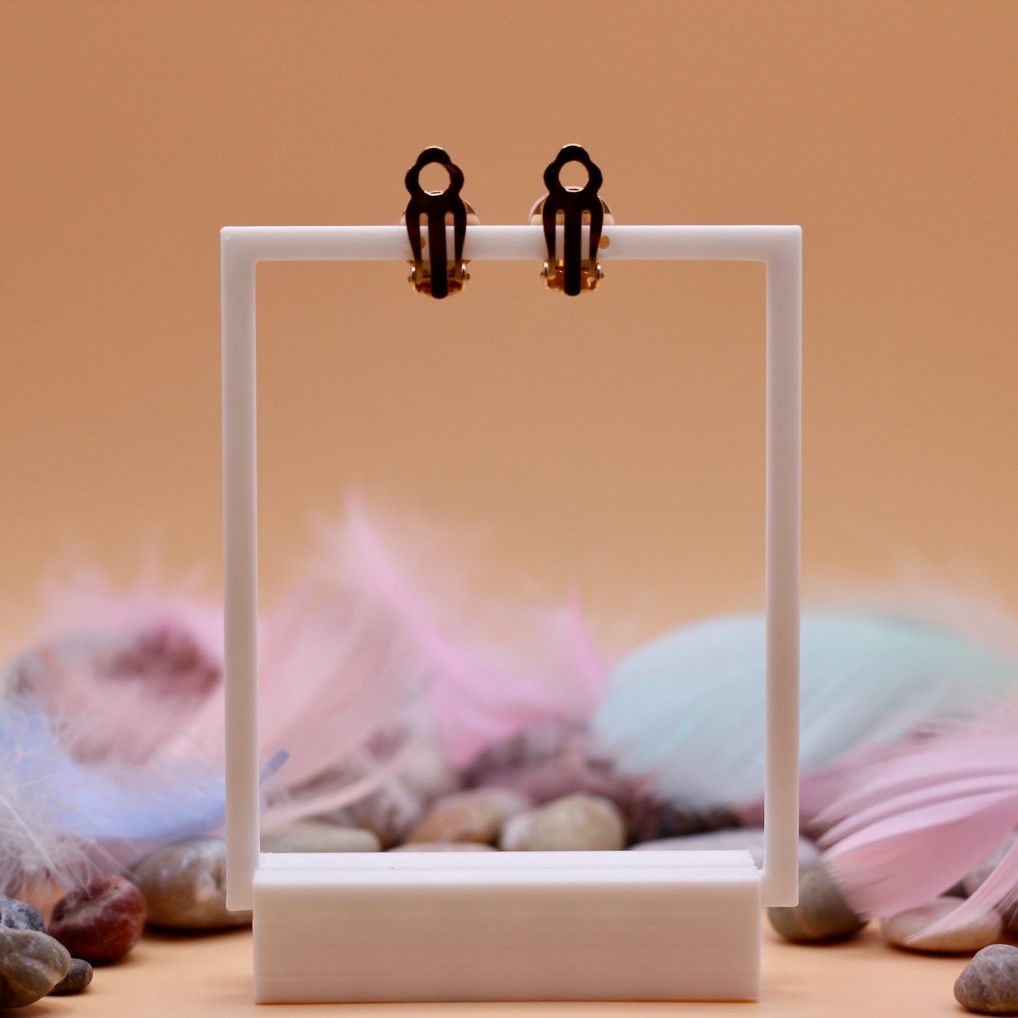 Oorbellen clips 'Pink Rose'