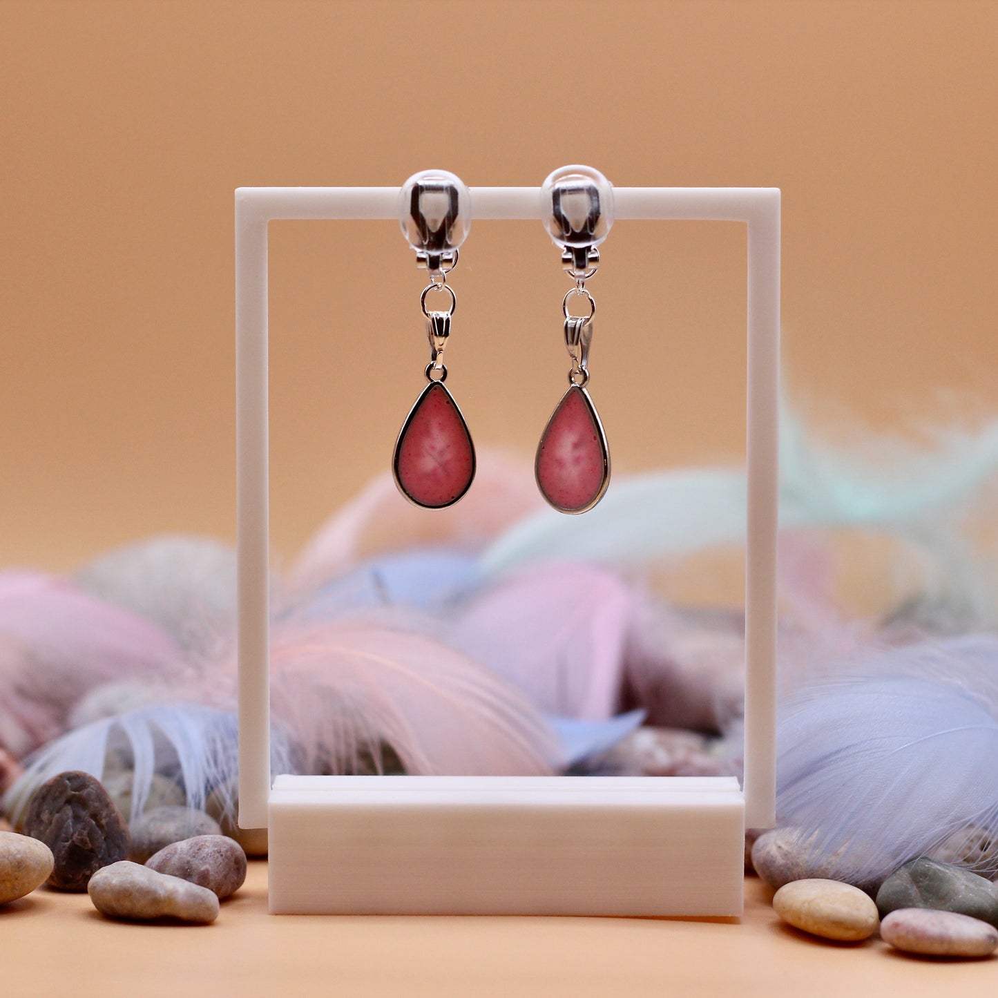 Clip-on earrings 'Rosefields'