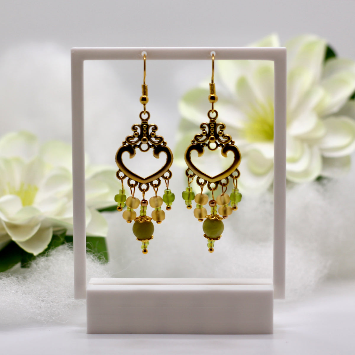 'Jade Dreams' earrings with jade