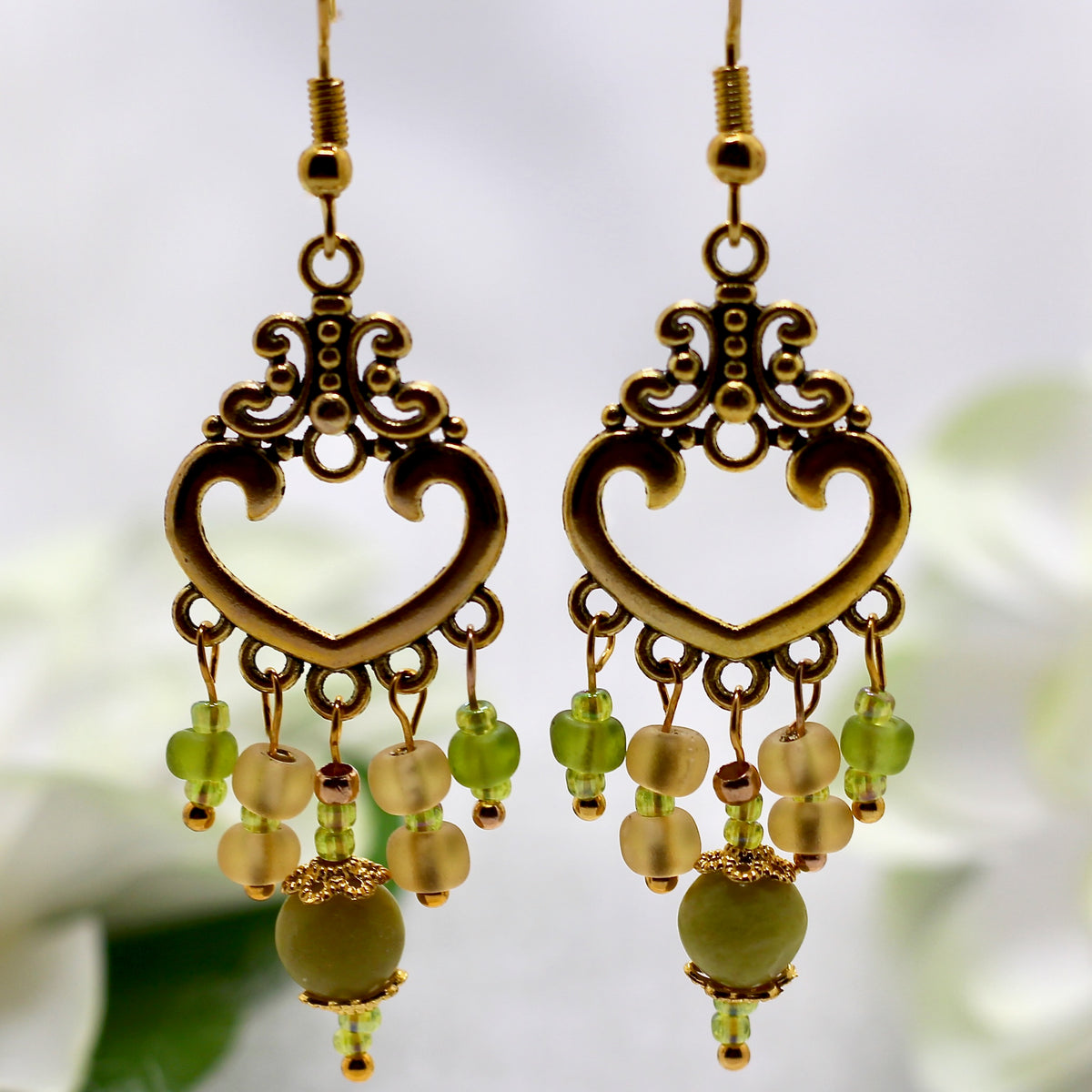 'Jade Dreams' earrings with jade