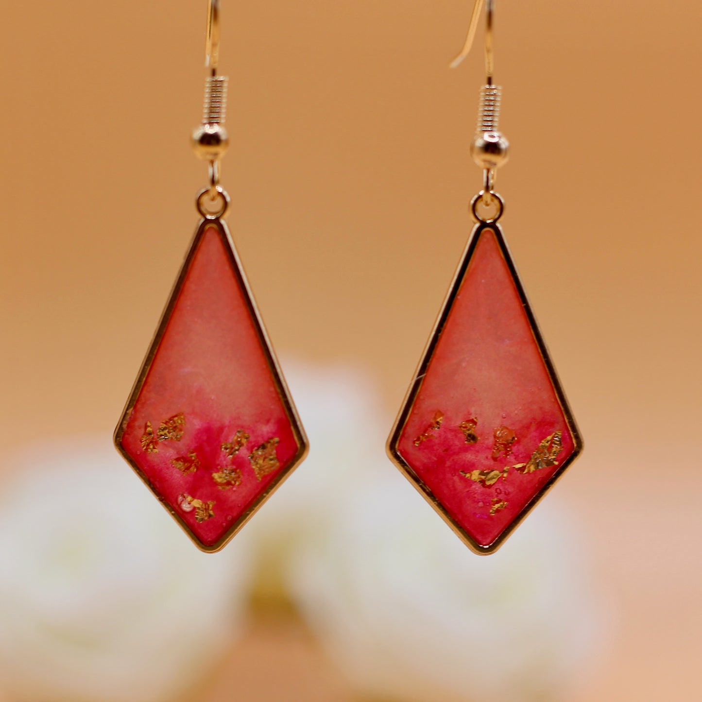 Oorbellen vlieger roze-goud