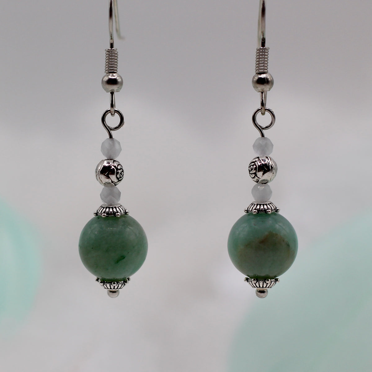 'Amazonite Bloom' earrings with amazonite