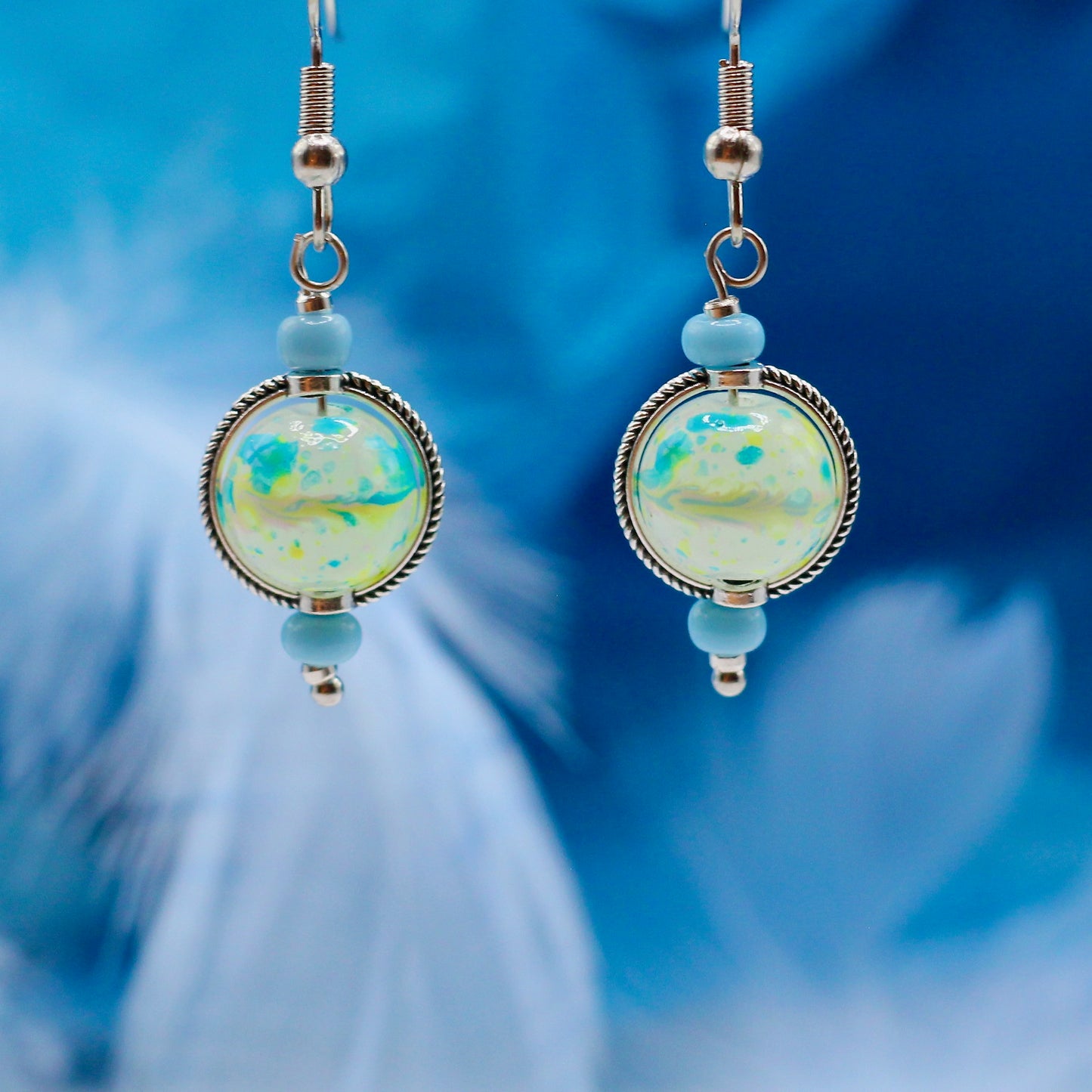 Earrings 'Lime Blues'