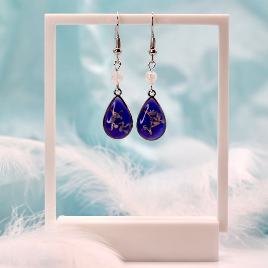 Earrings 'Lunar Bloom' with moonstone