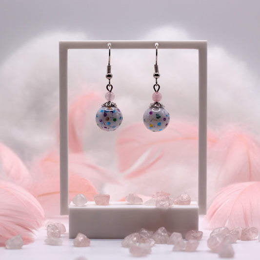 Ohrringe "Sugar Sparkle" mit Rosenquarz